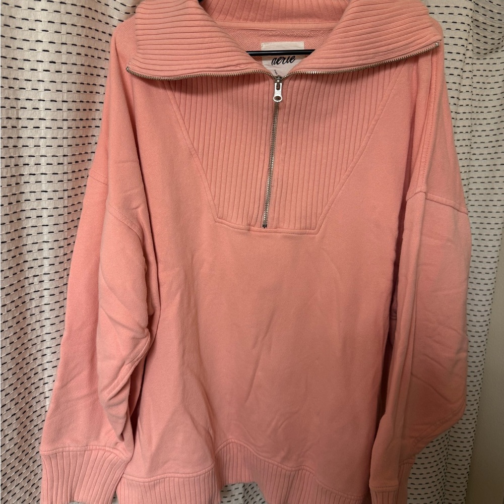 Aerie Down To Earth Funnel Collar Quarter Zip